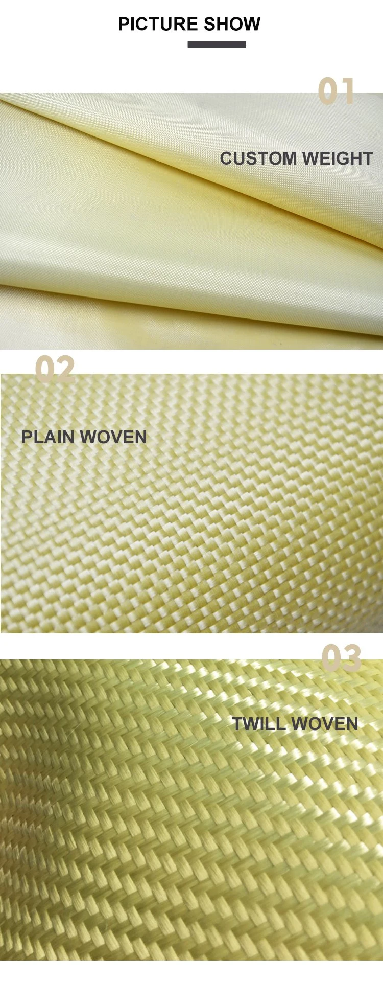 China Factory Woven Workwear Kevlars 3000d400g Aramid Fiber Fabric for IC Part Original and New