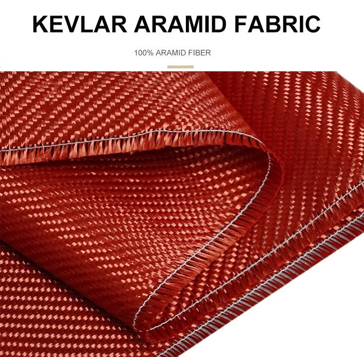 China Factory Kevlar PARA Denim Meta Woven Red Aramid Fiber Fabric with Best Quality