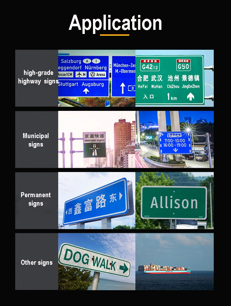 Self Adhesive Traffic Safety Road Sign Super Engineered Reflective Film Sheeting