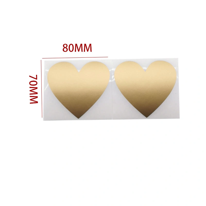 Scratch off Stickers Love Heart Shape Blank for Secret Code Cover Home Game Wedding Message 2.75 Inch*3.14inch
