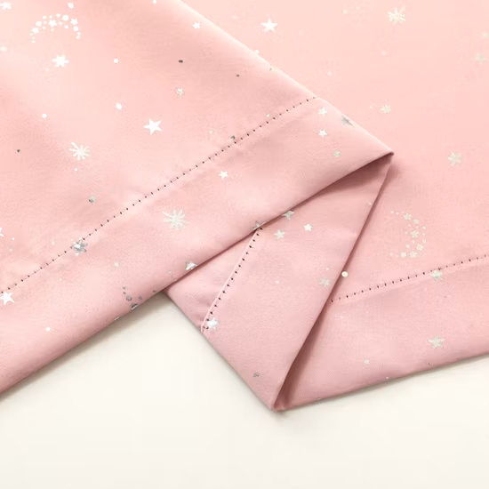 Fashion Star Foil Printed Thermal Blackout Curtains for Bedroom, Ready Block out Window Curtains for Living Room